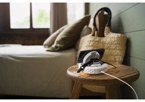 Immax 08983L - Sveglia con display LCD e ricarica wireless Qi 27W/9V bianco