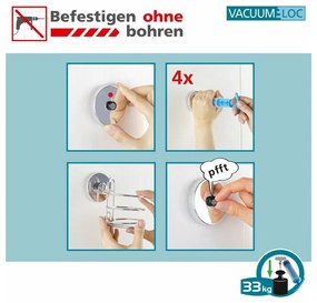 Set di accessori da bagno autoportanti in acciaio inox argentato lucido Quadro - Wenko