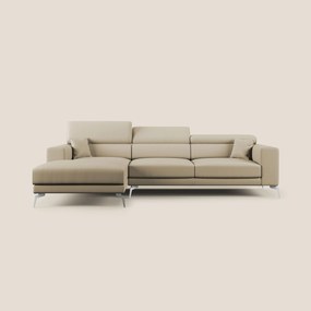Blade Divano moderno angolare con poggiatesta reclinabili in Ecopelle T04