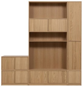 Parete attrezzata modulare in rovere naturale 227x243 cm Modulair - vtwonen