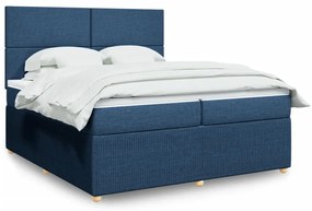 Giroletto A Molle Con Materasso Blu 200x200 Cm İn Tessuto /