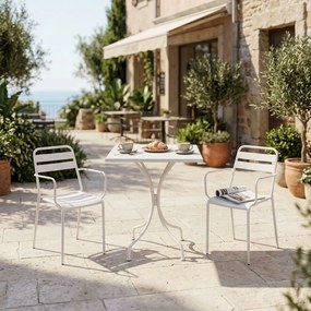 ROMANUS - set tavolo in metallo cm 60 x 60 x 72 h con 2 poltrone Romanus