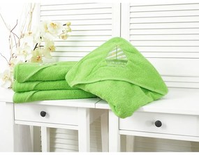 Asciugamano per bambini in spugna verde con cappuccio 90x100 cm Baby - B.E.S.