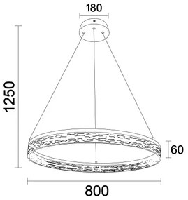 Lampadario dimmerabile a sospensione con cavo ALIANZ LED/60W/230V 3000-6000K + telecomando