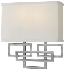Applique Contemporanea Lanza Acciaio Nichel Antico 2 Luci E14