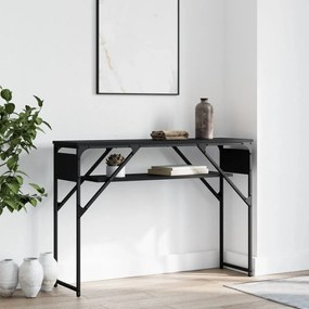 Tavolo Consolle Con Ripiano Nero 105x30x75cm Legno Multistrato /