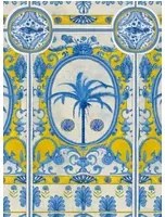 MINDTHEGAP Tapete The Villa Mural - Blue/ Yellow/ Taupe