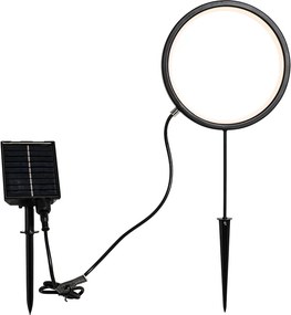 Set di 2 faretti da terra neri 50 cm con LED ricaricabili e pannello solare IP65 - Adalind