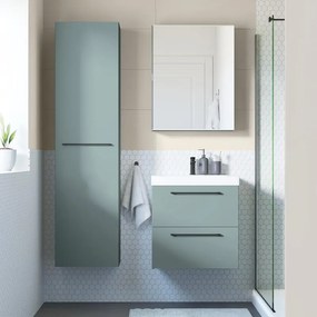 Mobile da bagno sotto lavabo SENSEA Remix verde laminato opaco L 60 x H 58 x P 46 cm 2 cassetti, lavabo non incluso