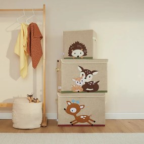 Bieco - Scatola portaoggetti con coperchio - cerbiatti