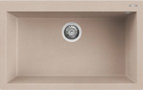 Lavello 1 vasca in quarzo avena ELLECI Quadra L 79 x L 50 cm