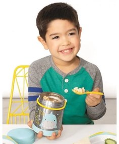 Skip Hop - Contenitore termico per alimenti con cucchiaio/forchetta ZOO 325 ml squalo