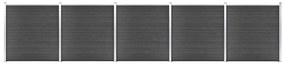 Set Pannelli di Recinzione in WPC 872x186 cm Nero