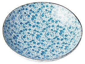 Piatto in ceramica bianco/blu ø 21 cm Blue Daisy - MIJ