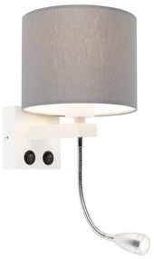 Applique moderna bianca con paralume grigio - Brescia