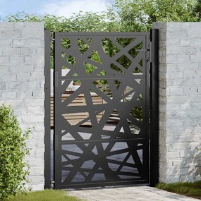 Cancello Giardino Nero 105x130 Cm İn Acciaio Design Leggero /