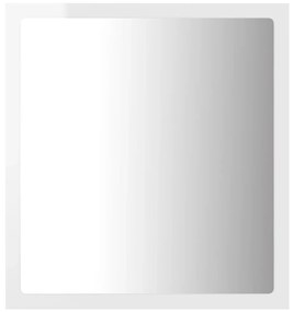 Specchio da bagno led bianco lucido 40x8,5x37 cm in acrilico