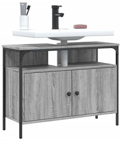 Mobile Lavabo Bagno Grigio Sonoma 80x30x60 Cm Legno Multistrato /