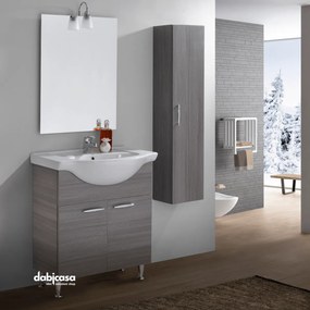 Mobile Bagno Da Terra "Antonella" Da 70 Cm Composto Da Due Ante Finitura Rovere Moro