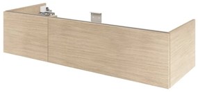 Mobile da bagno sospeso sotto lavabo L 135 x H 32 x P 48 cm rovere naturale, 2 cassetti Neo, Maniglie acquistabili separatamente