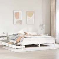 Letto senza Materasso Bianco 180x200 cm Legno Massello di Pino 3301741