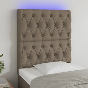 Testiera A Led Tortora 80x7x118/128 Cm İn Tessuto /