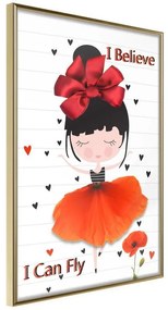 Poster  Poppy Dancer  Cornice Quadri Cornice d'oro, Larghezza x Altezza Home decor 20x30