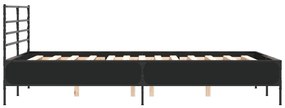 Giroletto nero 140x190 cm in legno multistrato e metallo