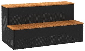Bordo Per Vasca Idromassaggio Nero Polyrattan&massello Acacia /