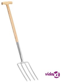 vidaXL Forca da Giardinaggio con Presa a T in Acciaio e Frassino