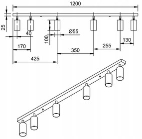 Luce Spot ANGIE 6xGU10/35W/230V bianco