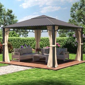 TOOLPORT Gazebo da giardino Hardtop Sunset Superior, crema, 4x4 m - (301350)