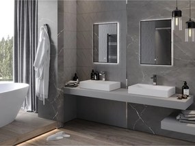 Mexen Erma specchio da bagno retroilluminato 50 x 70 cm, LED 6000K, anti-appannamento, cornice nera - 9814-050-070-611-70