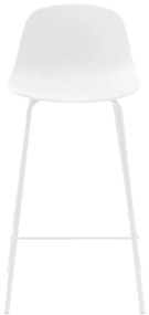 Sgabello da bar bianco in plastica (altezza della seduta 67,5 cm) Whitby – Unique Furniture