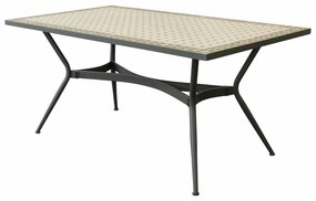 ANXO - tavolo con piano rettangolare e mosaico beige e antracite