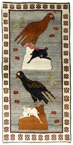 Gabbeh Tappeto persiano 110x220 Nero (Iran) Annodato A Mano