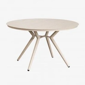 Tavolo Da Pranzo Rotondo In Alluminio Valerie Tapioca Beige & Ø125 Cm - Sklum