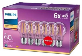 SET 6x Lampadina LED VINTAGE Philips E27/7W/230V 2700K