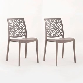Sedia da giardino London Stone NEW GARDEN tortora, set da 2 pezzi