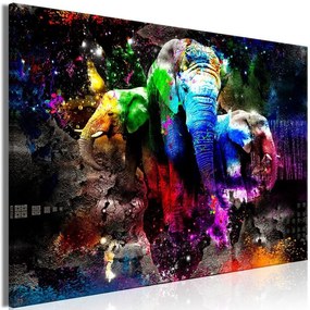 Quadro Colorful Elephants (1 Part) Wide