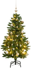 Albero Natale Incernierato con LED e Palline, Albero Natale Incernierato con 150 LED e Palline 120 cm II