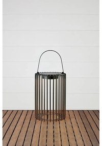 Lanterna a LED nera con alimentazione a pannelli solari e con ricarica USB da esterno (altezza totale 54 cm) Cavia – Markslöjd