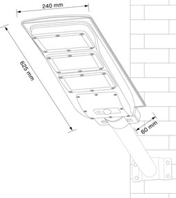Lampada stradale solare LED con sensore STREET LED/10W/3,2V IP65 + +TC