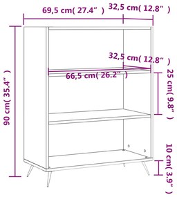 Libreria Rovere Sonoma 69,5x32,5x90 cm in Legno Multistrato