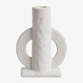 Portacandele in ceramica Trond Bianco - Sklum