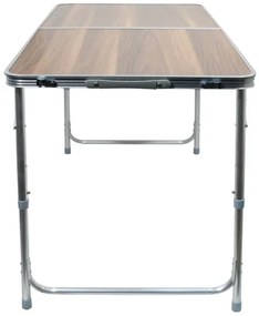 Tavolo da campeggio pieghevole marrone/cromo