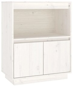 Credenza bianca 60x34x75 cm in legno massello di pino