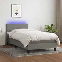 Letto a Molle Materasso e LED Grigio Scuro 90x190 cm in Tessutocod mxl 98771