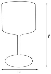 Lampada da tavolo ARDEN 1xE27/60W/230V diametro 18 cm bianco/oro