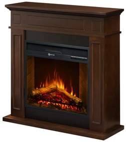 Camino elettrico da terra in legno Noce JEFFERSON L89,5 x H90,5 x P28 cm